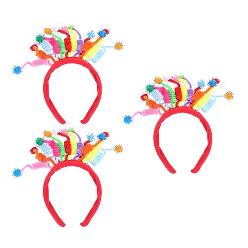 DOITOOL 9 Stk Haarballfeder-Stirnband zartes geburtstagshaarband kinder dekor Haargummi Tiara Stirnbandverzierung Bunte Pompon-Haarbänder tragbar schmücken Geschenk Bommel von DOITOOL