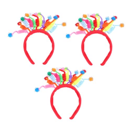 DOITOOL 9 Stk Haarballfeder-stirnband Flauschiger Kugelkopf-bopper Rave-accessoires Für Frauen Pompom-haarreifen Geburtstagshut Für Frauen Stolz Zubehör Geschenk Stoff Empfindlich Kind von DOITOOL