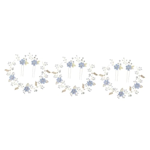 DOITOOL 9 Stk Hochzeit Haarspangen Braut Hochzeit Haarnadeln Tiara Haarbänder haarschmuck Haarnadel in U-Form Braut Haarnadel die Blumen Stirnband weiche Kette einstellen von DOITOOL