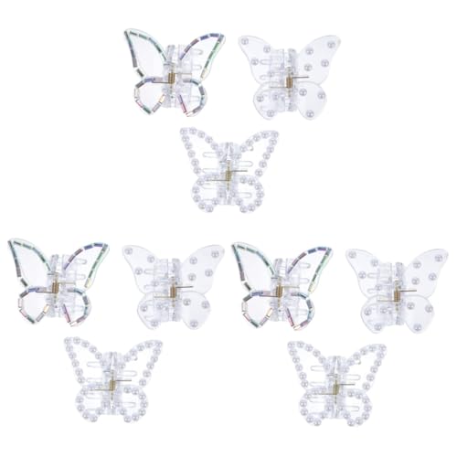 DOITOOL 9 Stk Strass Schmetterling Haarspange butterfly hair clips butterfly haarklammer Strass-Kopfschmuck Strass-Haarspangen für Frauen Krallenclip haarschmuck Haarklemmen Haarklammern von DOITOOL