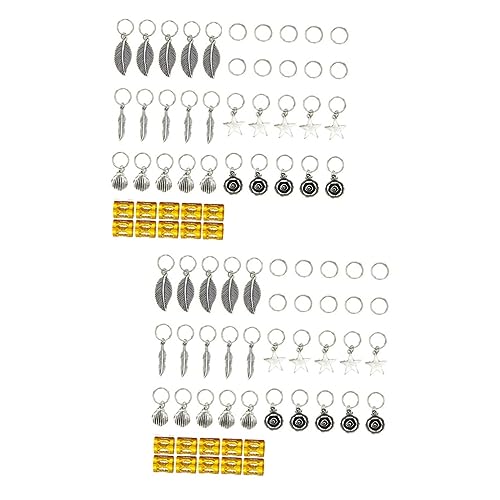 DOITOOL 90 Stk geflochtene Haarringe Haarschmuck Ringe Clips Haaranhänger für Zöpfe Haare geflochten Ringe Haarspangen für Zöpfe Haarring aus Metall Haarring für Mädchen Blätter Haarnadel von DOITOOL