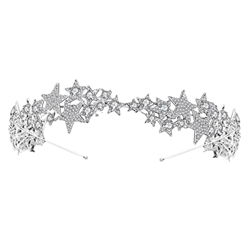 DOITOOL Alloy Rhinestone Haar Krone Haarband Für Hochzeiten Eleganter Haarschmuck Mit Sternen Für Mädchen Haardekoration Für Besondere Anlässe Und Feiern von DOITOOL