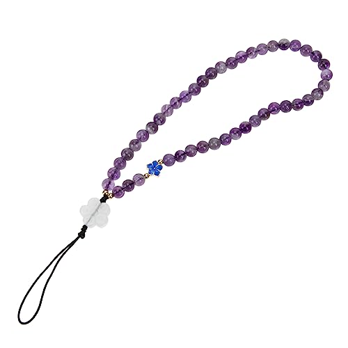 DOITOOL Amethyst-handy Kette Schlüsselband Telefon Seil Handy-hängeband Perlschnur Kamera-aufhängeband Kamera-handschlaufe Telefon-lanyard Aus Kristallperlen Stein Damen Intelligent Charme von DOITOOL