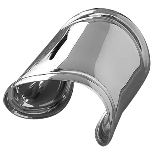 DOITOOL Armreif für Damen, Offener Armreif aus Metall, Silberner Handgelenkschmuck, Breiter Rand, Unregelmäßiges Design, Minimalistisches Accessoire, Stil 1 von DOITOOL