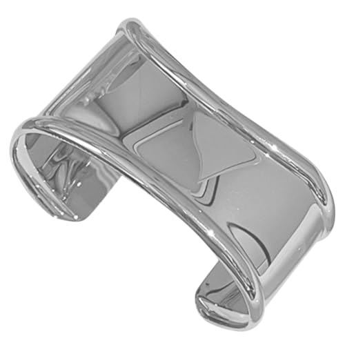 DOITOOL Armreif für Damen, Offener Armreif aus Metall, Silberner Handgelenkschmuck, Unregelmäßiges Design mit Breiter Kante, Minimalistisches Accessoire, Stil 2 von DOITOOL