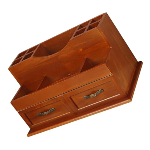 DOITOOL Organizer Aus Holz Aufbewahrungskiste Desktop-organizer Aus Holz Holzbehälter Kosmetikkoffer Fall Organisieren Kiefernholz Massivholz Büro Schminktisch von DOITOOL