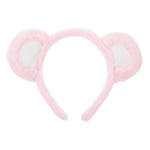 DOITOOL Bärenohren Stirnband Plüschtier Haarband Cartoon Haarreifen Kopfbedeckung Für Frauen Mädchen Valentinstag Ostern Party Rosa von DOITOOL