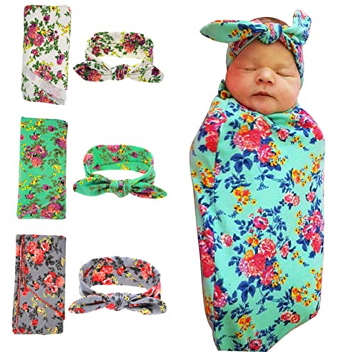 DOITOOL Stirnband Für Neugeborenenfotografie Baby Stirnbänder Baby, Baby Fotodecken Geschenke Für Neugeborene Mädchen Pucktücher Für Neugeborene Babydecke Kind Hasen Ohren von DOITOOL