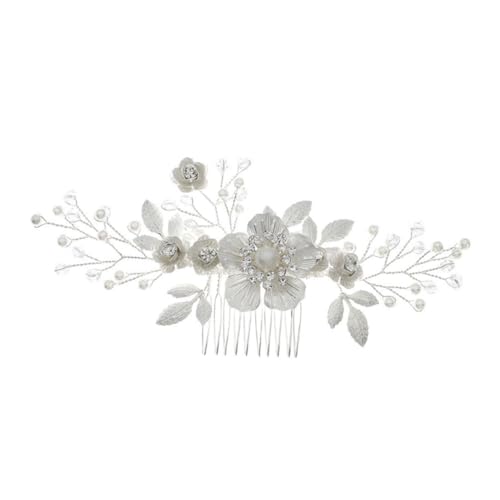 DOITOOL Blumenkamm Braut Brautjungfer Haarkamm Haarschmuck aus Perlen hochzeitsdeko Tiara Hochzeit Haarkamm hochzeit braut haarkamm Französisch Kopfbedeckung Zubehör ABS von DOITOOL