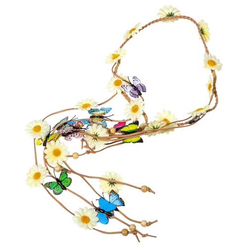 DOITOOL Blumenstirnbänder Für Damen 70er Jahre Boho-haarschmuck Gänseblümchen-blumen-stirnband Gänseblümchen-blumenkronen Für Frauen Tiara Stoff Geldbörse Frauenkleidung Eltern-kind von DOITOOL