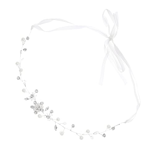 DOITOOL Haarschmuck für die Braut baby haargummis geflochtener Haargummi Tiara Haarbänder Party-Kopfschmuck-Dekor Perlenkopfschmuck Hochzeit Stirnband Zubehör Kopfbedeckung Fräulein ABS von DOITOOL