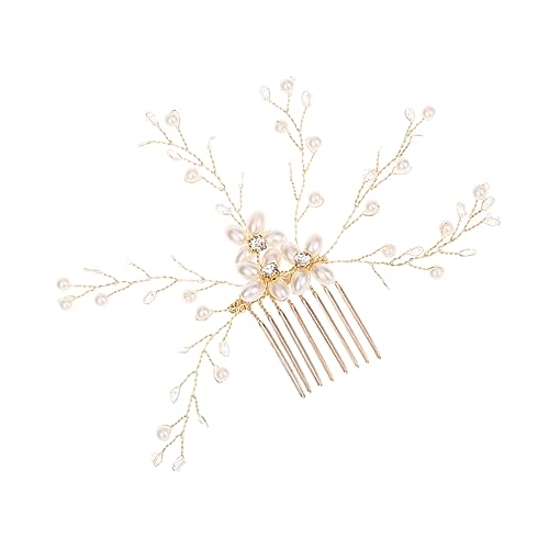 DOITOOL Braut-Tiara Kopfschmuck für die Braut Brautkopfschmuck für die Hochzeit Braut Kopfschmuck Tiara Hochzeitskopfschmuck Brauthaarkamm Handbuch Kopfbedeckung Haarschmuck Mädchen von DOITOOL