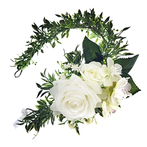 DOITOOL Brautkranz Blumen Tiara Haarkranz aus Blumen für die Hochzeit haarschmuck Rosenkrone Blumenstirnbänder für Frauen Mori-Abteilung Stirnband Zubehör Kopfbedeckung von DOITOOL