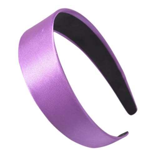 DOITOOL Breites Stirnband Breitkrempiges Stirnband aus Satin Spa-Stirnband breites Haarband Haargummi Tiara Lila Stirnbänder für Frauen Stirnbänder für Erwachsene für Frauen Breitseite von DOITOOL