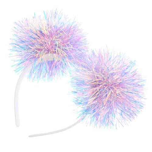 DOITOOL Bunte Pompons-Stirnbänder Aus Kunststoff: Flauschige Mädchen-Stirnbänder Für Haarspangen Party-Dekoration Kawaii-Haarschmuck von DOITOOL