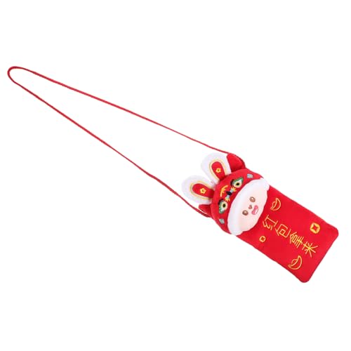 DOITOOL Chinesischer Stil Roter Geldumschlag Umhängetasche Cross Body Tasche Neujahrsgeldpaket Rote Kaninchenpäckchen Geldpakete Für Party Geschenke von DOITOOL