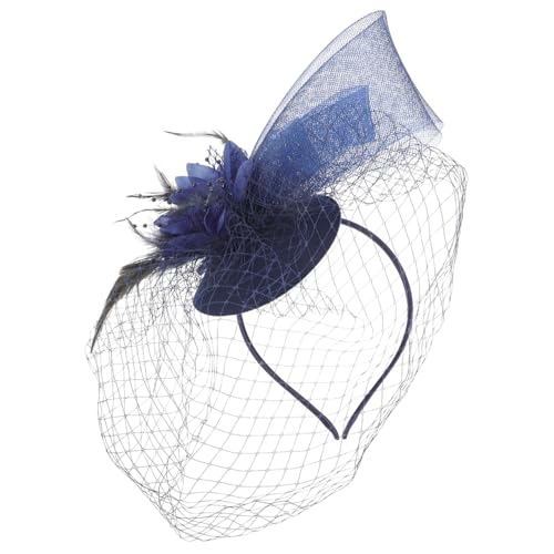 DOITOOL Europäisches Retro-mesh-federkopf-blumenhaar-accessoire Tanzender Kopfschmuck Flapper-stirnband Fascinator-hut Für Damen Abnehmbare -haarspange Das Foto Fräulein Stoff Gittergewebe von DOITOOL