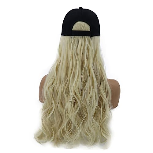 DOITOOL Baseballkappe Mit Haarverlängerungen Frauen-baseballmütze Perücke Mit Hut Baskenmütze Mit Haaren Lange Haarperücken Lockige Perücken Wellige Perücken Locken Baseball Kappe Damen von DOITOOL