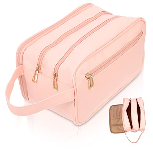 DOITOOL Make-up-Zubehör Damen Kosmetiktasche Outdoor-Kosmetiktasche Reisetasche Mit Großem Fassungsvermögen Kompakte Schminktasche Rosa Veranstalter Bilden Fräulein Kunstleder von DOITOOL