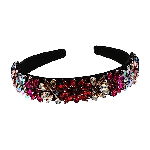 DOITOOL Diamant Blumenstirnband Damen Haarband Haarbänder für Damenhaar haarschmuck Tiara Haargummi florales Haarband schickes Haarband Acryl Kopfbedeckung Schal Fräulein von DOITOOL