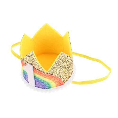 DOITOOL digitale Krone für Kinder Mini-Dekor Kleinkind-Tiara Haarbänder Babykrone Baby-Regenbogenkrone Krone mit Zahlendesign empfindlich Stirnband Schal Kopfbedeckung Haarschmuck Stoff von DOITOOL