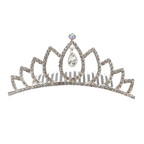 DOITOOL farbige Strasskrone Haarkamm Jahrgang Kinderkamm Mädchen Schmuck Tiara Brautkrone Kamm Hochzeitskrone Kamm Mode Kopfbedeckung Haarschmuck Zubehör Fräulein schmücken Legierung Weiß von DOITOOL