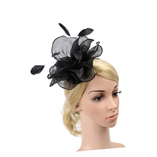 DOITOOL Fascinator-Stirnband Faszination Frauen Gatsby Flapper Zubehör Damen kopfschmuck Tiara Haar Accessoires Organza-Handband Hochzeit Kopfbedeckung Handschlaufe Schal Fräulein Hut von DOITOOL