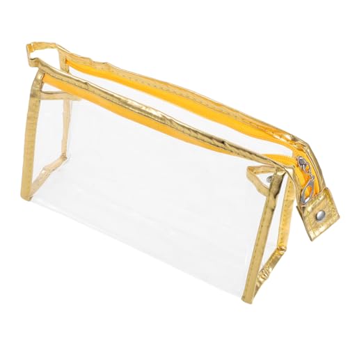 DOITOOL Federmäppchen Transparent Klein Federmäppchen Federhalter Etui Ästhetisch Federtasche Federtasche Für Mädchen Goldenes PVC von DOITOOL