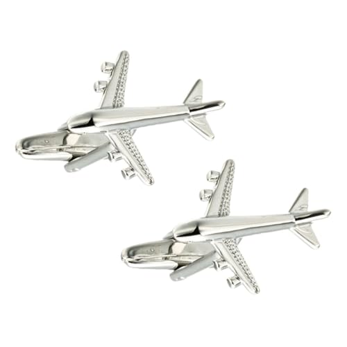 DOITOOL Flugzeug Manschettenknöpfe Herren Cufflinks für Hemd Silberne Mode Manschettenknöpfe für Hochzeit und Business von DOITOOL