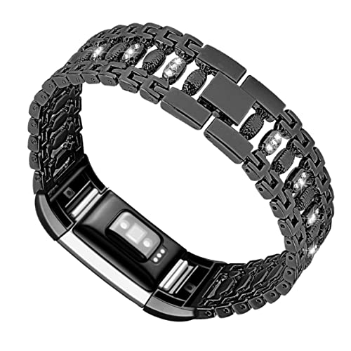 DOITOOL Frauenuhr Armband mit Strass Smartwatch Band Ersatzgurt Kompatibel mit Bequemes Leichtes Design für Damen Herren Schwarz von DOITOOL