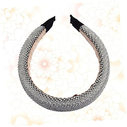 DOITOOL Make-up-stirnband Breite Haarreifen Silberfarben Glitzernde Kristall-kopfbedeckung Für Festliche Dekorationen von DOITOOL