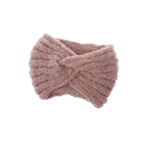 DOITOOL Haarbänder Für Mädchen Winter Knoten Haarband Bandanas Für Frauen Gehäkelte Schleife Stirnband Gestrickte Haarreifen Fadenkreuz-haarband Haargummis Rosa Popularität Damen Haarring von DOITOOL