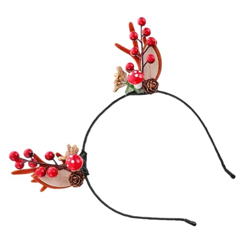 DOITOOL Geweih-Weihnachts-Stirnband Kleid für Mädchen Urlaubsparty-Stirnband Haarband Haarspangen Weihnachtsstirnband Weihnachtskopfbedeckung Kleidung Haarnadel schmücken von DOITOOL