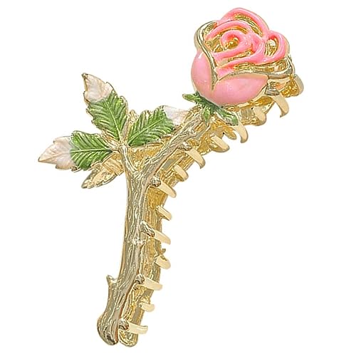 DOITOOL Griffigkeit Klauenklammern Metall Krallenclip Klauenclips Für Dickes Haar Haarklammern Für Haar Klammern Blumenhaarspangen Für Frauen Rosafarbene Haarspange Damen Rosen Legierung von DOITOOL