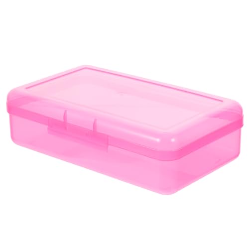 DOITOOL Große Kapazität Transparenter Stiftebox Langlebiger Pencil mit Kompakter Struktur für Stifte Marker Radierer Tragbare Aufbewahrungsbox für Schreibtisch und Rucksack Rosa von DOITOOL