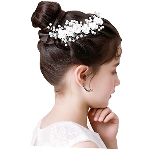 DOITOOL Blumenhaarkamm Braut Perlenhaarspangen Kamm Zum Toupieren Der Haare Perlen-haarspange Hochzeit Haarspange Brauthaarkamm Haarspangen Für Frauen Kleid Zubehör von DOITOOL