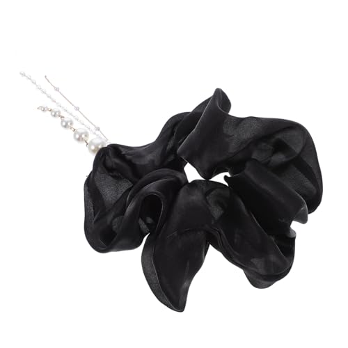 DOITOOL Haarring Scrunchie-krawattenseile Haargummis Schleife Pferdeschwanzhalter Mit Bommeln Dehnbarer Haargummi Damen Gürtel Mädchen Stoff Gittergewebe Elastischer Ring von DOITOOL