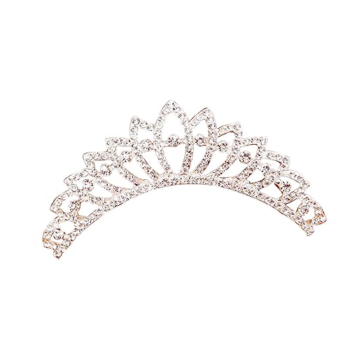 DOITOOL Tiara-kamm Aus Kristall Blumenkopfbedeckung Diamant-kopfschmuck Mini-tiara-haarspangen Hochzeit Haarkamm Schleier Haarkamm Strass-kopfschmuck Strassschmuck Braut Haarnadel Krone von DOITOOL