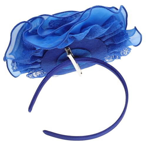 DOITOOL Haarschmuck für Frauen großes Stirnband Haargummi Haarband Braut-Spitzen-Blumen-Stirnband großes Blumenstirnband für die Hochzeit Spitzenblume Zylinder große Metall von DOITOOL