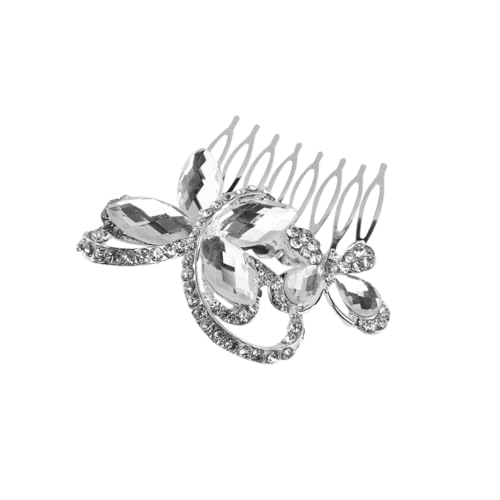 DOITOOL Luxuriöser Strass-haarkamm Braut-hochzeits-accessoire Silberne Damen-haarnadel für Besondere Anlässe von DOITOOL