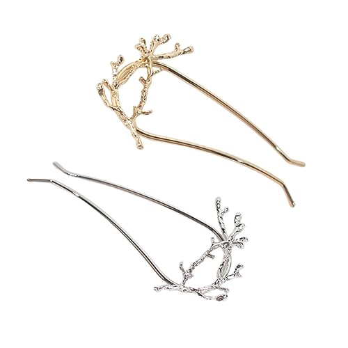 DOITOOL Haarspangen Im Retro-stil in U-form in Form Eines Baumzweigs Für Frauen Und Mädchen Haarstäbe in Gold Und Silber Für Hochzeitsbankette 2 Stück DOITOOL Haarspangen Im Retro-stil in U-form in Form Eines Baumzweigs Für Frauen Und Mädchen Haarstäbe in Gold Und Silber Für Hochzeitsbankette 2 Stück von DOITOOL