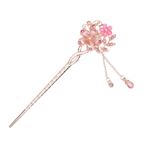 DOITOOL Haarstyling-Clip Haarquaste haarstäbchen für Haare für Brötchen Frauen Haarnadel Haarklammer Vintage Haarstab Japanischer Stil Haarschmuck Haarteil Haarstock Fräulein Ohrringe Rosa von DOITOOL