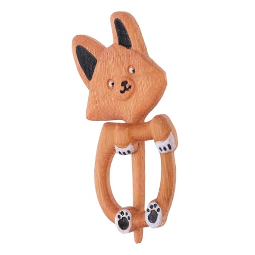 DOITOOL Handgefertigte Holz-corgi-brosche Vintage Tier-anstecker Damen Schalschnalle Pullover Schmuck Originelles Design Nonslip Lapel Pin für Vielseitige Mode von DOITOOL