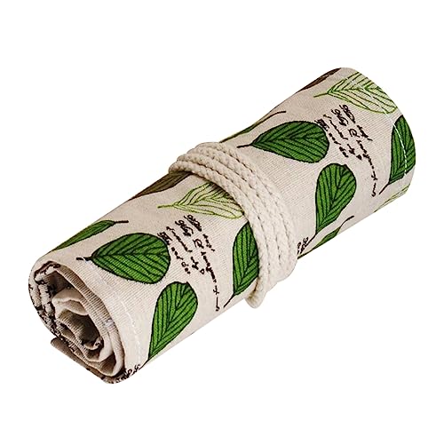 DOITOOL Handgemachte Canvas Stiftetui Fächer Zeichnen Stifte Organizer für Künstler Schule Reisen Leicht und Waschbar mit Elastischen Haltern zur Besseren Organisation von DOITOOL