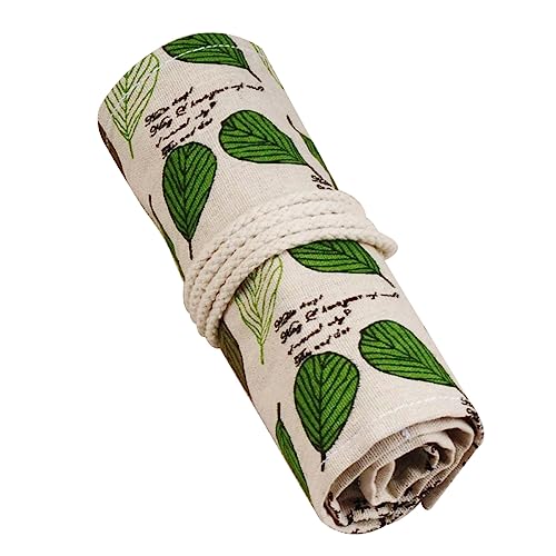 DOITOOL Handgemachte Roll Up Stiftemappe aus Canvas Fächer für Buntstifte für Künstler Tragbar und Platzsparend für Schule und Reisen von DOITOOL
