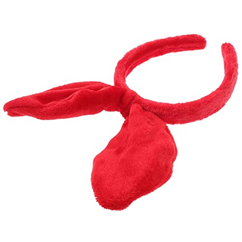 DOITOOL Hasenohr Stirnband Cosplay-stirnband Graue Perücken Für Damen Hasenohren-kopfschmuck Häschen-partyhüte Hasenohren Stirnband Haarband Hut Fräulein Stoff Mädchen Rot von DOITOOL