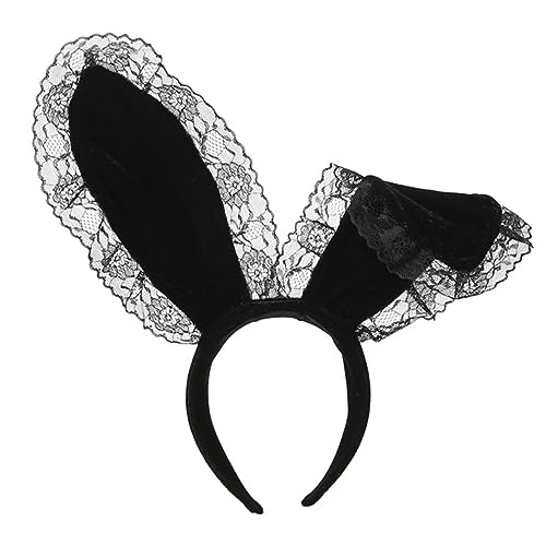 DOITOOL Hasenohren Schnüren Sich Haarschmuck Hasenohren-haarreif Abschlussball Geschenke Cosplay-ohr-kopfschmuck Haarreifen Für Tierohren Stoffhase Plüschtier Spitze Ohrensamttuch Fräulein von DOITOOL