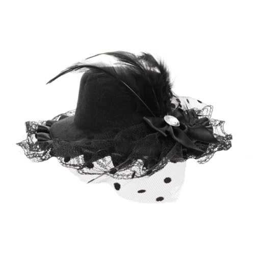 DOITOOL Hut Haarnadel Mesh-Hut Mini-Zylinder Haar-Fascinator Tiara Haarspangen Halloween-Kopfschmuck Halloween-Haarspange Krawatte Haarschmuck schmücken Requisiten Kind Kleidung Nylon von DOITOOL