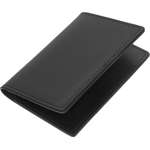 DOITOOL Kartenpaket Tasche für Visitenkartenhalter Kartenbehälterhalter Namenskartenetui Visitenkartenhalter für Männer Visitenkartenindexfall Karten Kartenhalter Rindsleder Schwarz von DOITOOL