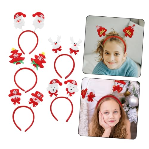 DOITOOL Kinder-Tiara 5St Weihnachtsstirnband Weihnachtshaarband Haargummis für Kinder Tiara Geschenk Party-Haare Weihnachtskopfbedeckung Cosplay Weihnachtsmütze Weihnachtsbaum Stoff von DOITOOL